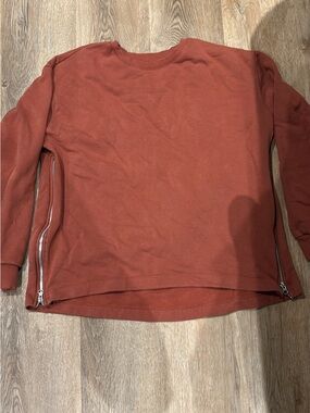 GAP Rust Crewneck Sweater with Side Zips